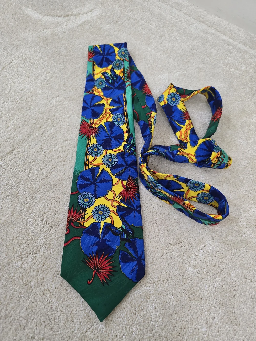 Rush Limbaugh Men's Silk Necktie - Vibrant Abstract Floral Pattern